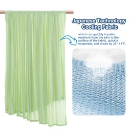 LLanCL Cooling Blanket King Size,Summer Blanket with Japanese Cooling Fiber, Cool Sleeping Cold Blanket Sheet for Night Sweats Hot Sleepers(King Size 102" x 90" Green)