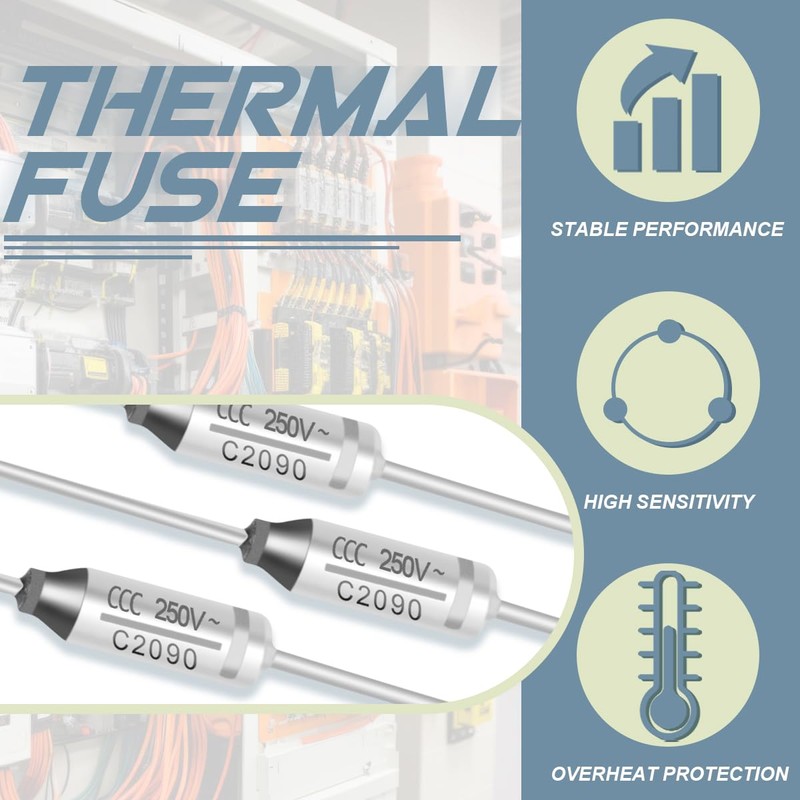 Innfeeltech 20 Pcs SEFUSE 10A 250V Thermal Fuses 121 Degree