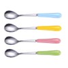 HEMOTON Mini Supoon 4Pcs Stainless Steel Teaspoons Stirring Spoons Ceramic