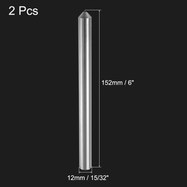 sourcing map 2pcs Diamond Dressers, 12mm x 152mm (15/32" x 6") Single Tapered Point Grinding Wheel Round Pen Welded Diamond Dressing Tools, Silver Tone
