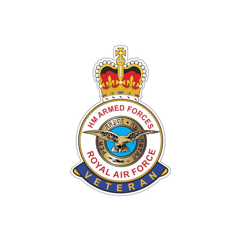 RAF Royal Air Force Veteran Car Sticker - HM Armed