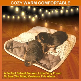 TU'ERYE Self Warming Sleeping Bag for Small Pets, 14.2" x 13" Winter Cave Bed Warm Pad with Blanket for New Born Kitten Puppy Bunny Rabbit Guinea Pig Hamster Small Animals, S Grey