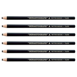 Uni-Set 6 Marker Pens Dermatograph 7600 Multi Holder Size Easier Black
