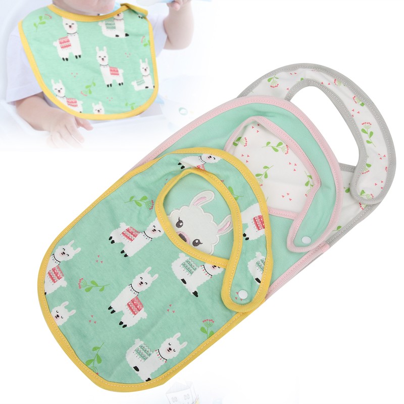3Pcs Insular Baby Cotton Bibs Cotton Cartoon Print Pattern Eating