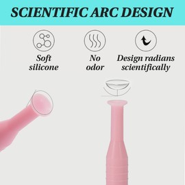 ZORTVUL Contact Lens Tweezers Contact Lens Aid for Inserting Contact Lens Suction Contact Lens Insert Remover with Storage Case Pack of 8