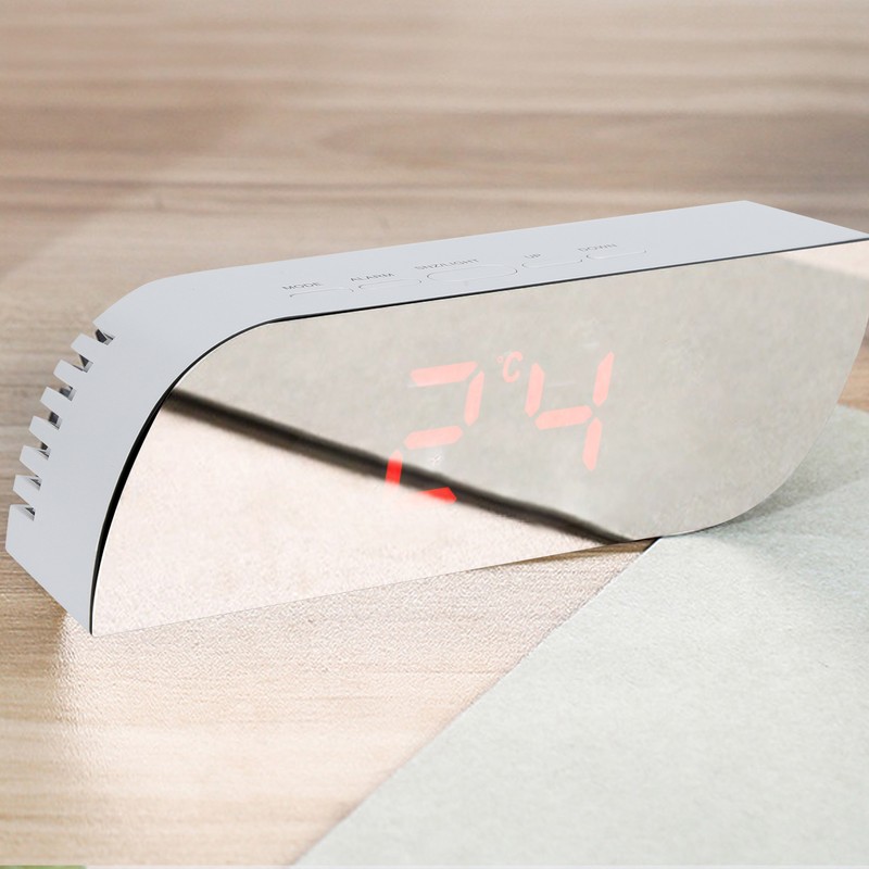 LED Digital Clock 12/24 Hour Conversion Adjustable Brightness Bedside Alarm