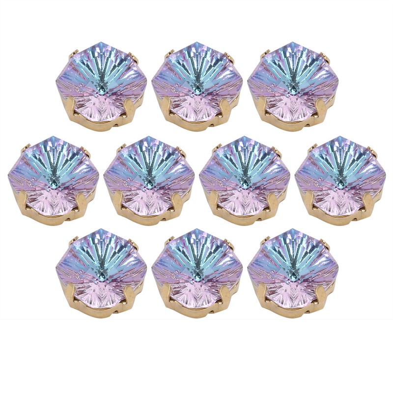 10Pcs Sewing Claw Diamond Fat Square Glass High Top Clothing