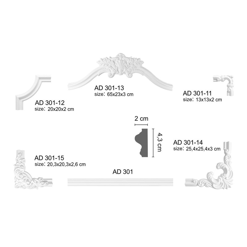 Wall and Ceiling Border | Segment | Stucco | Fries