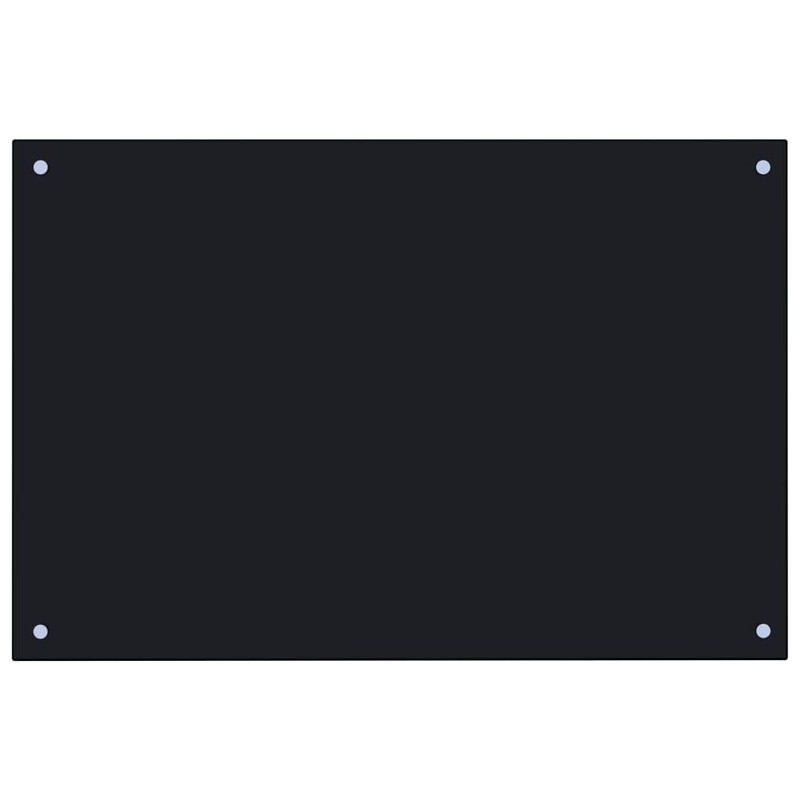 vidaXL Kitchen Backsplash, Black Tempered Glass, Heat-Resistant, Scratch-Resistant, Easy Clean,