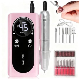 Taladro eléctrico inalámbrico para uñas, 45000 RPM, portátil.