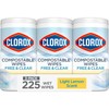 Clorox Free & Clear Cleaning Wipes, Light Lemon Scent, 75