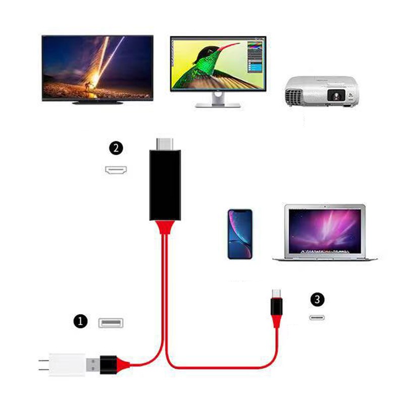 Adapter Cable Type C to High Definition Multimedia Interface Cable