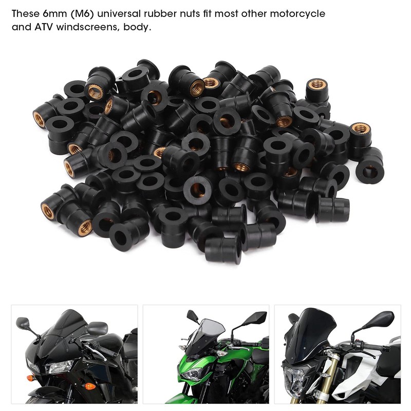 Well Nuts, 100 Pieces M6 0.8 mm Rubber Nut Rubber