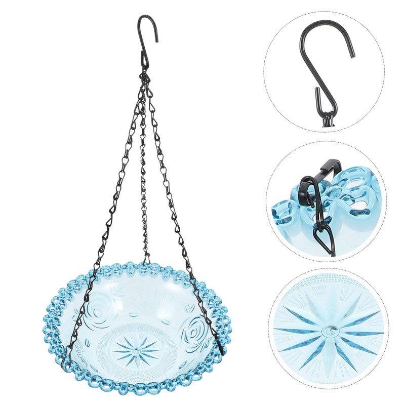 Gatuida Hanging Bird Feeder Bowl with Iron Chain Durable Weather
