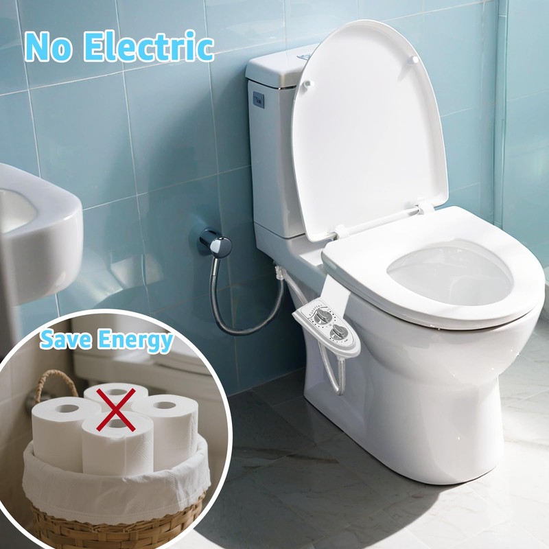 Aünsffer Bidet Toilet Attachment,Non-Electric 3 Wash Modes, Adjustable Water Pressure,