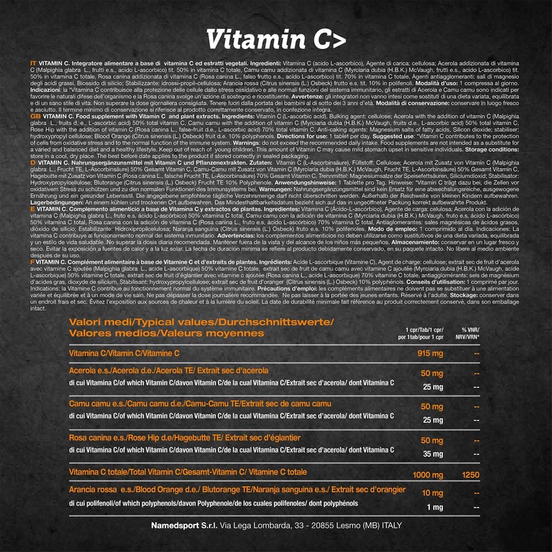 NAMEDSPORT Integratore, Sport, Vitamine 90 compresse, 115,2g
