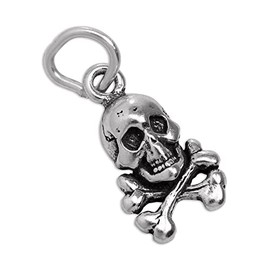 jewellerybox Tiny Sterling Silver Skull & Crossbones Charm