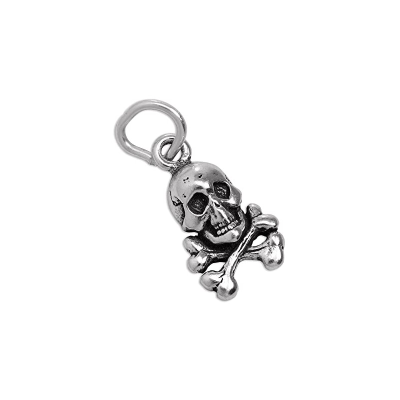 jewellerybox Tiny Sterling Silver Skull & Crossbones Charm