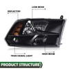 GRAND ORANGE Headlights Assembly Compatible with 2009-2012 Dodge Ram 1500