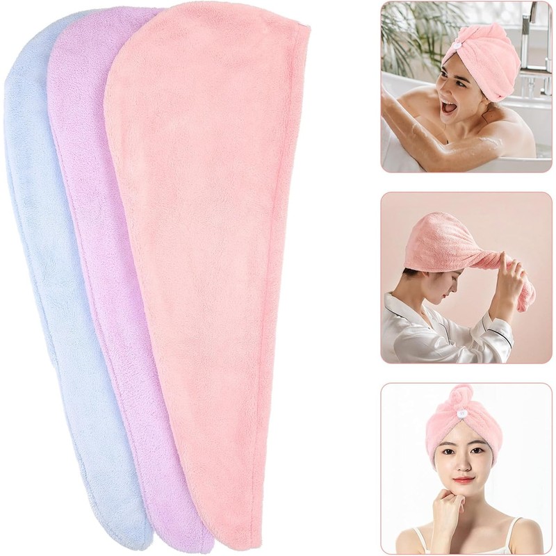 Toalla de Microfibra Superabsorbente para Secar el Cabello Húmedo, Pack