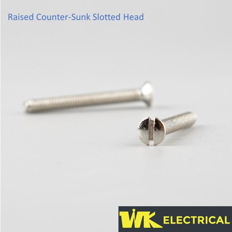 Machine Screws 100pcs for UK Wall Sockets - Raised Countersunk