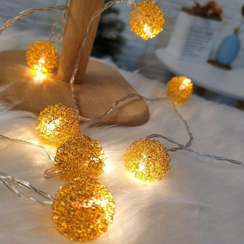 LED Light String Innovative Iron Wire Round Ball String Lights
