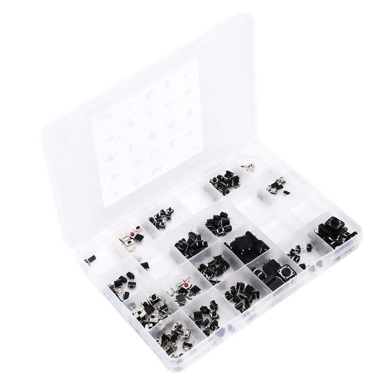 250pcs Tact Push Switch Micro Combination Kit 25 Values Boxed