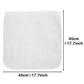 2 Pack Reusable 150 Micron Fine Mesh Bag Nut Milk Bag, Nylon Nut Bag Strainer for Straining FruitJuice,Apple Grape Wine Press,NutMilk,Yogrut,Doufu,Almond, Coffee with Drawstring (17.7x17.7in)