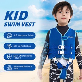 Zeraty Kids Swim Vest - Toddler Float Jacket with Removeable Floats | Buoyancy Aid for Swimming Training | Dual Adjustable Safety Strap | Boys Girls Aged 1-6 Years