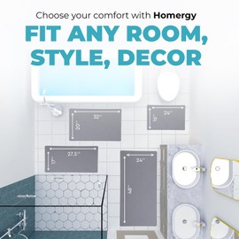 Homergy Bathroom Rugs Extra Soft Absorbent Quick Dry Bath Rugs, Machine Washable Bath Mats for Bathroom Floor, Shower Mat Outside Shower Rug, Home Decor Accessories Bathmat, Grey, 24x48