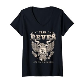 Womens Team Reves Lifetime Member - Reves Name V-Neck T-Shirt