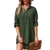 Zeagoo Women Summer Dress Cotton Linen Shirt Dress Button Down