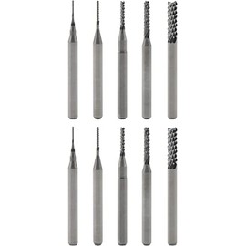10PCS 0.5-3.175mm Carbide End Mill Engraving Bits CNC Rotary Burrs Set Tool 1/8’’ Shank