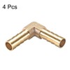 sourcing map Pack of 4 8 mm Barbed Brass 90°