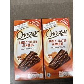Choceur Honey Salted Almonds Milk Chocolate Bar 7.05 oz (Pack of 2) Limited Edition