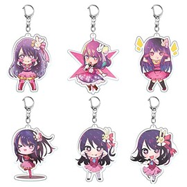 HarnyLoom Keychain, Popular, Anime, Characters, Acrylic Key Chain, Cute, Keys, Cell Phone, Bag, Accessories, Decoration, Anime Goods, Popular, Lightweight (Set of 6)