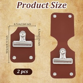 OLYCRAFT 2Pcs Brown Leather Show Number Holder 105x67x57mm PU Leather and Iron Show Number Clip Holder for Plate Support