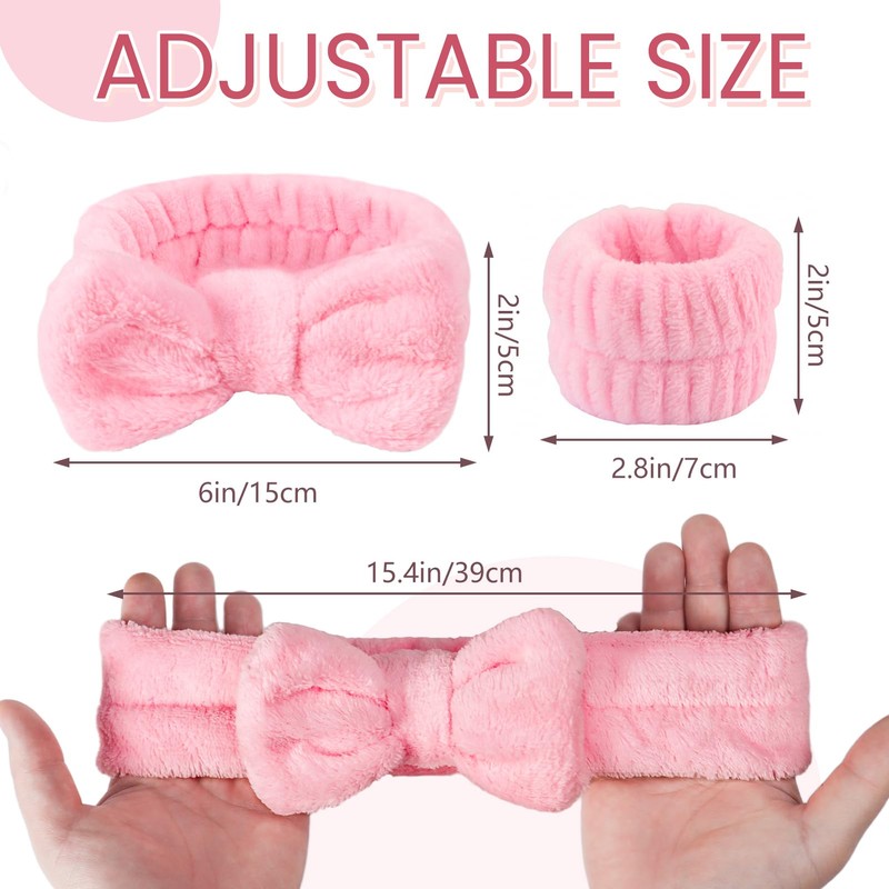 Fmeida Skincare Headband and Wristband Set-Yellow,3 Pack