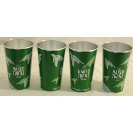 New Set of 4 Naked Turtle White Rum Reusable Aluminum Drink Cups Tumblers FUN