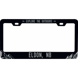 Eldon New Brunswick Souvenir Engraved Metal License Plate Frame Explore the Outdoor design Black