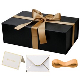 YINUOYOUJIA Gift Box with Lid,14"x9"x4.5" Magnetic Gift Boxes with Ribbon,Cards and Envelopes for Presents,Great for Wedding,Birthdays,Crafting,Gift Packaging (blue)
