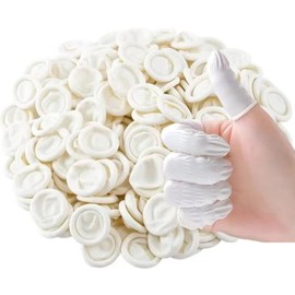 480PCS Latex Finger Cots, Disposable Finger Protector, Durable High Elastic Anti Static Finger Covers (White)
