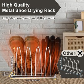 Dunkive 1 Pack Metal Shoe Drying Rack, Shoe, Boot, and Glove Dryer Rack, Dryer Rack for Shoes and Dryer Shoe Rack Inside Dryer