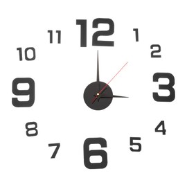 Andy's Orchids 3D DIY Wall Clock, Frameless Silent Wall Clocks Large Decor Sticker for Home Living Room Bedroom Office Decorations