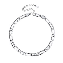 SILVERCUTE Figaro Chain Tennis Bracelets for Women Men Adjustable Bracelet Sterling Silver