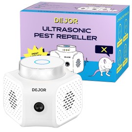 DEJOR Ultrasonic Pest Repeller Indoor Plug in Mice Repellent for House Rodent Mouse Rat Removal Squirrel Bat Deterrent with Dual Ultrasound Technology for Home Office Attic Garage and Basement