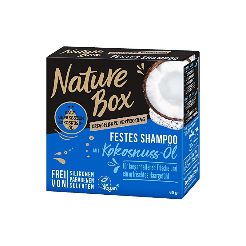 Nature Box firm shampoo with coconut oil, content: 85g shampoo