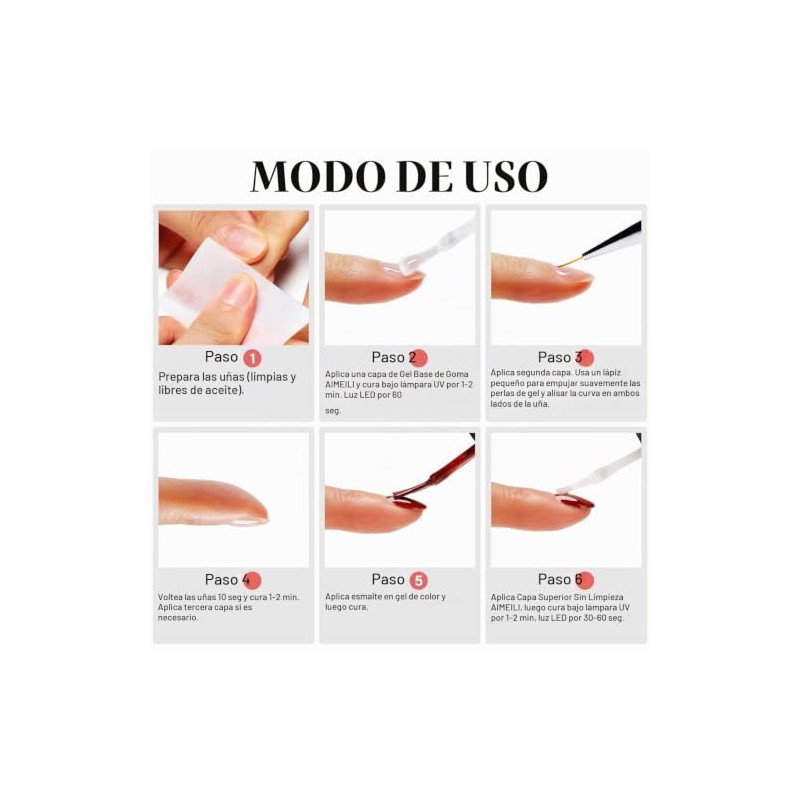 AIMEILI- Kit de esmalte de uñas en gel con base
