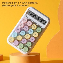 Circular Mechanical Desktop Calculator, 1 Count Battery Powered Calculator without Battery, Accounting Supplies for School Student Office:_Moonlight White_one-size