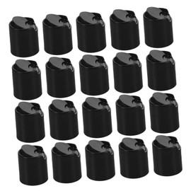 Gatuida 20pcs Black Disc Lotion Bottle Caps Replacement Lids for Cosmetic Bottles Leakproof Elegant Design Fit for Skincare Travel Use